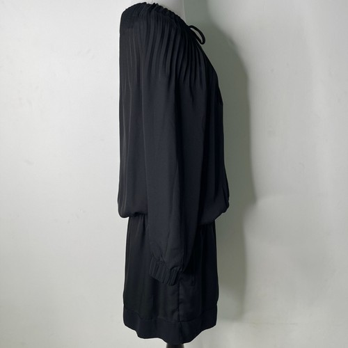 DVF Diane Von Furstenberg Women's Black Mikino Pleated Mini Tunic Dress 10 - Picture 3 of 13