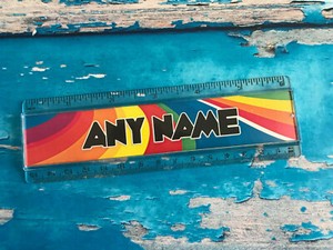 Double Sided Rainbow School Stationery personalised ruler Add your name