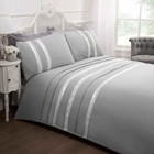 ANNABELLA Duvet Cover Set SINGLE SIZE - GREY -Lace trim and Pintuck Detailing