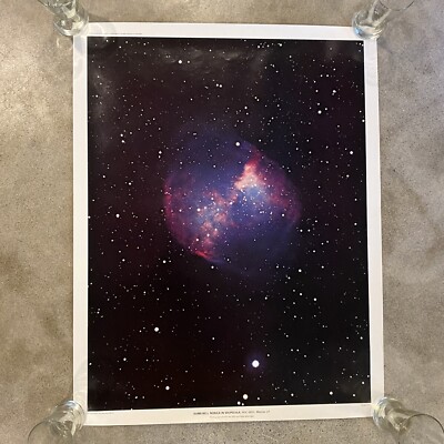 Vintage 1961 NASA Photo Poster Dumb-Bell Nebula In Vulpecula Hale Tele NGC 6853