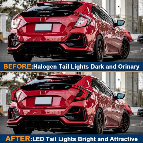 LED Tail Lights for Honda Civic 10th Gen Hatchback 2016-2021 Rear Lamp Assembly - Bild 6 von 16
