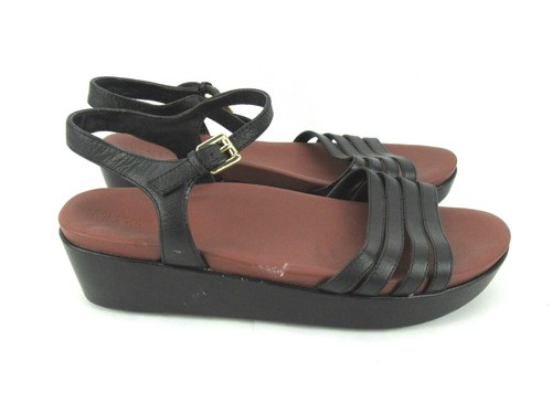 Kenneth Cole Jasmin Charms Damengröße 8,5 M schwarze Leder-Sandalen mit Knöchelriemen - Bild 3 von 5