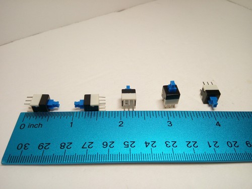 5X Pack Lot 8mm 6 Pins Mini Push Clicker Button Power Switch Self Locking PC A+ - Picture 6 of 7