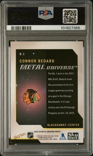 2023-24 Metal Universe '08-09 Rookie Retros #R1 Connor Bedard PSA 8 - Picture 2 of 2