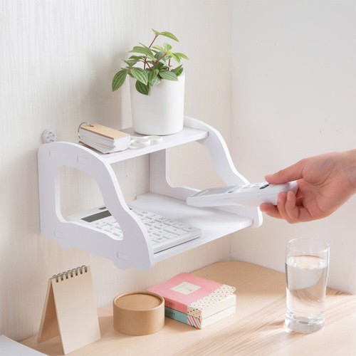 Support mural pour toupie Creative mode Punch Free 2-Tier Set Box Storage Rack Modem