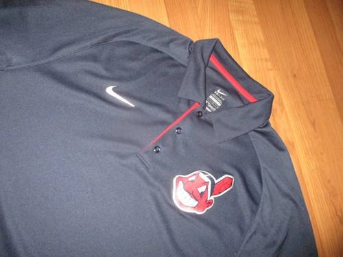 HERREN NIKE DRI FIT KURZARM CLEVELAND INDIANS CHIEF WAHOO POLOSHIRT LARGE