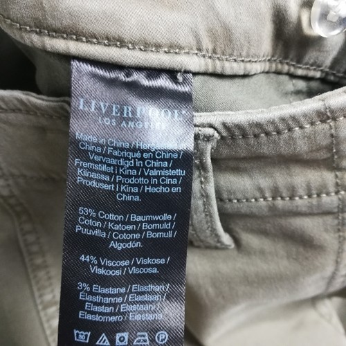 Liverpool Womens Pants Girlfriend Utility Green Mid Rise Flap Pocket Stretch 2 - Picture 7 of 11