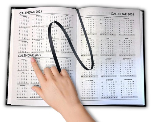 2024 A4/A5/A6 día A página, semana para ver cubierta rígida diario de escritorio anual - negro - Imagen 14 de 18