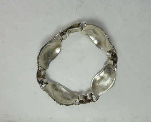 Vintage Black Starr & Gorham Sterling Silver Leaf Bracelet 1940's - Picture 5 of 9