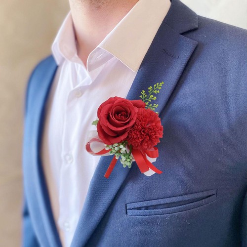UK Wedding Flower Men's Suit Decor Artificial Rose Groom Boutonniere Corsage HOT - Picture 6 of 35