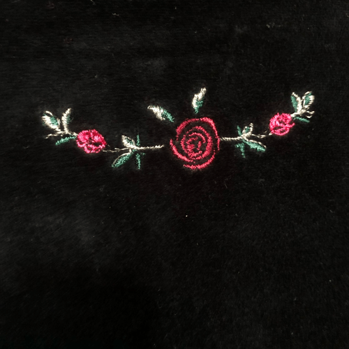 y2k black velvet long sleeve embroidered rose size xl 14/16 kids 90s witchcore - Picture 9 of 9
