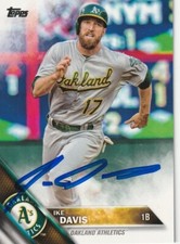 IKE DAVIS OAKLAND A'S  SIGNED 2016 TOPPS CARD #49