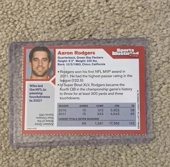 Aaron Rodgers Rare 2012 Green Bay Packers NFL Sports Illustrated for Kids SI NM+ - Image 2 of 2