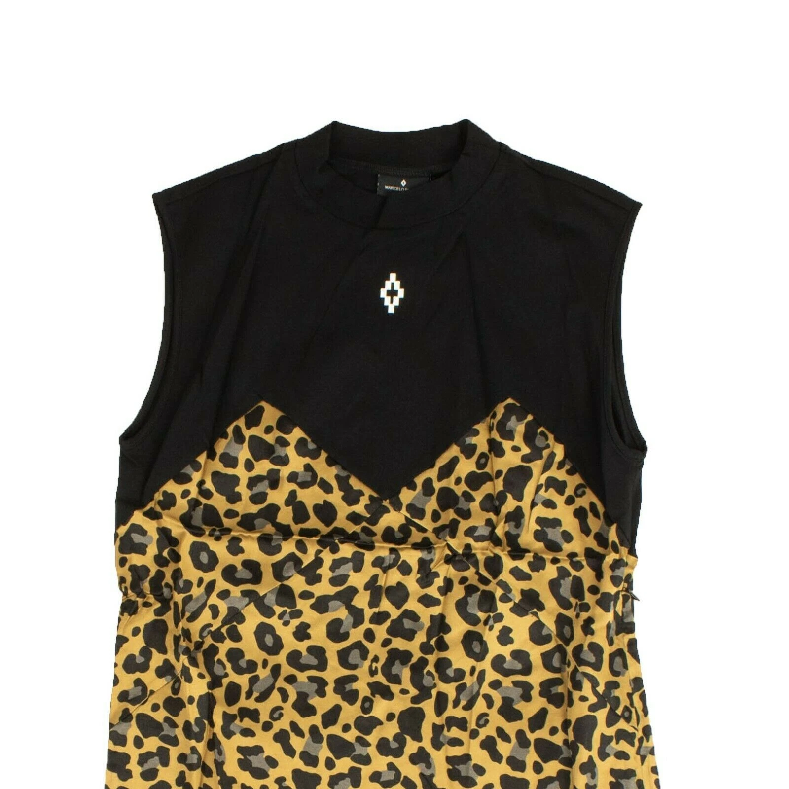 Abito senza maniche Marcelo Burlon nero leopardato stampa nuovo con etichette taglia XS $615