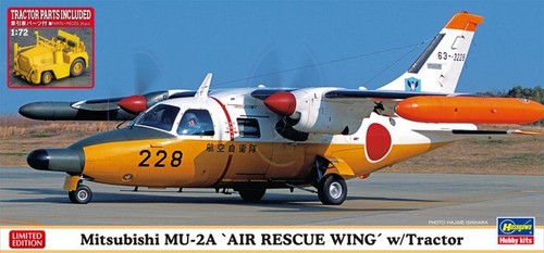 Hasegawa 02361 1/72 Model Kit JASDF Mitsubishi MU-2A Air Rescue Wing w/Tractor - Picture 1 of 3