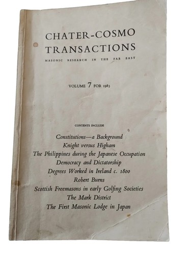 Rare Chater Cosmopolitan Hong Kong Masonic Lodge Research Volume Knight v Higham - Picture 1 of 10