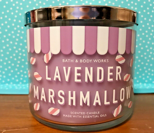 VELA GRANDE LAVANDA MALVAVISCO 3 MECHAS 14,5 OZ BAÑO CUERPO FUNCIONA ACEITES ESENCIALES X 1 - Imagen 3 de 4