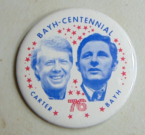 Jimmy Carter Bayh 1976 campaign pin button political