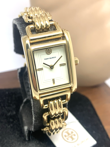 Reloj para mujer Tory Burch TBW1067 cuarzo esfera crema dorado acero inoxidable tanque 19 mm - Imagen 12 de 13