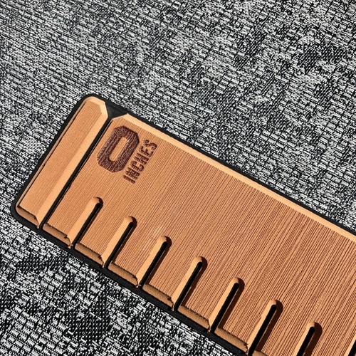 reFLEX | 36" Fish Ruler for Boats | Olo Teak over Aphotic Black - Lasered (8MM) - Picture 3 of 10