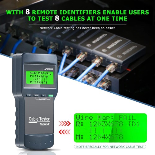 Professional RJ45 Network Cable Tester with 8 Remote Units for Fast Diagnostics - Afbeelding 5 van 9