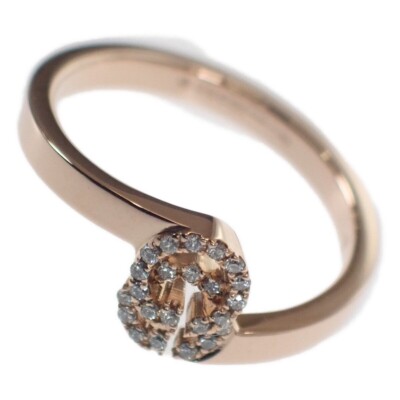 GUCCI K18PG GG Running Ring 457127 J8540 5702 Diamond Ladies ISY