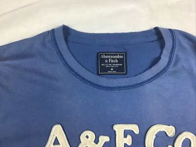 Abercrombie & Fitch Shirt Embroidered Blue 90s 00s Muscle VTG