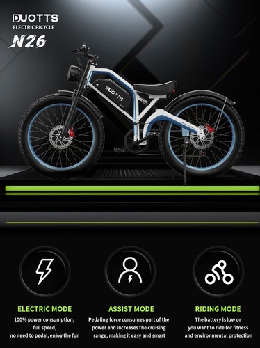 2025 New E-mountain bike DUOTTS N26 Ebike 26inch Fat Tire 1500VV Motor 48V20Ah - Picture 6 of 13