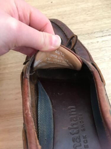 GUC Mens Chatham deck shoes boating marine beach brown leather size 46 12 - Picture 9 of 9