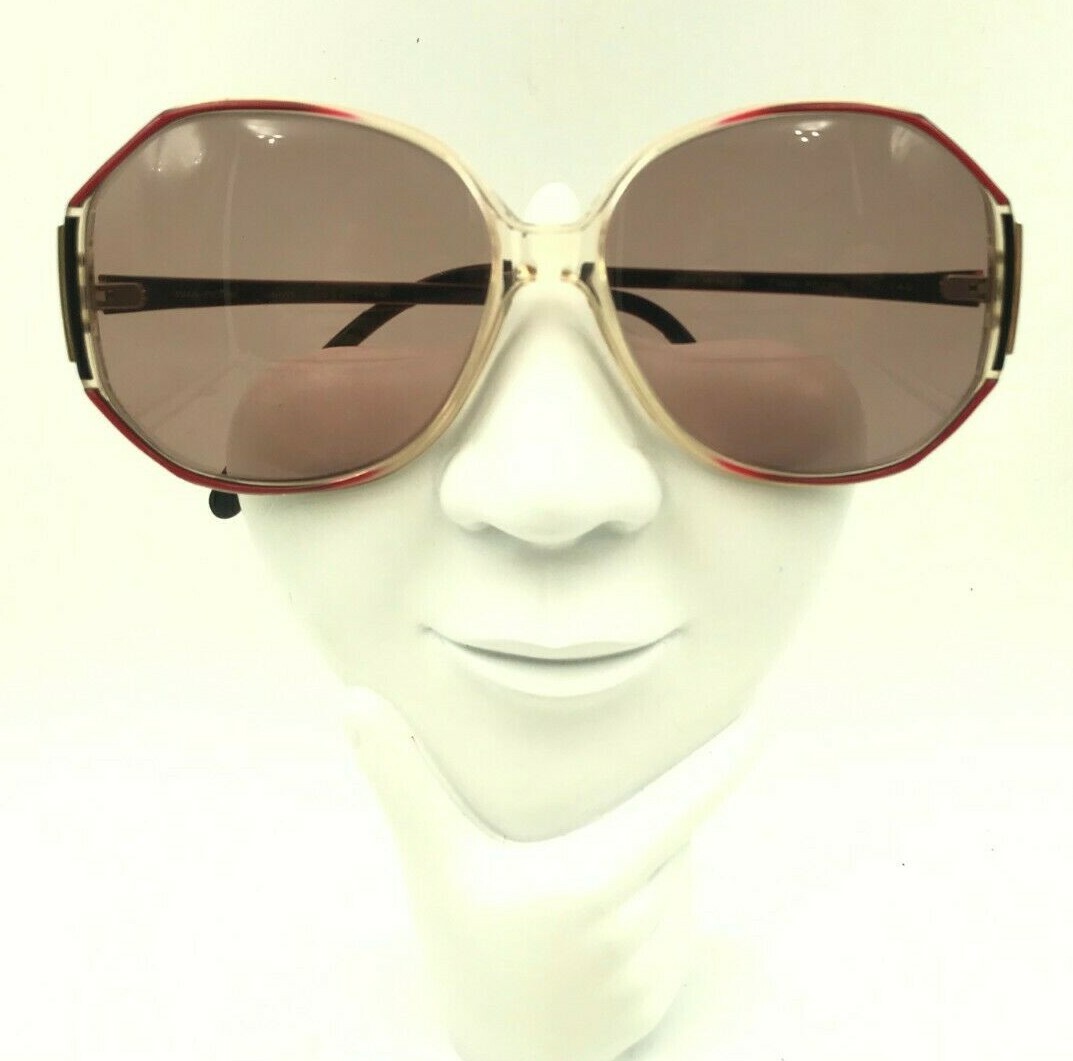 Vintage Evan Picone Univis Black Red Oval Sunglasses FRAMES  display picture 1