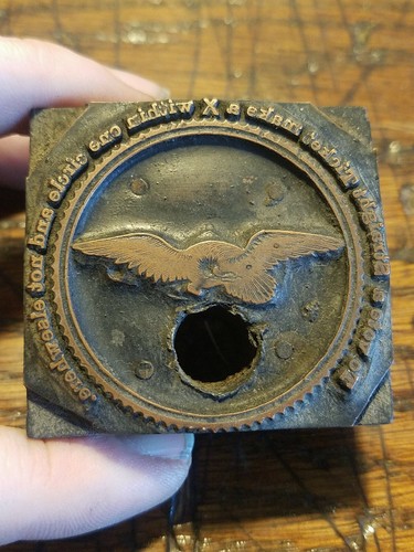 Vintage Letterpress Printing Block Advertising Logo- Straight Ticket bird-B1 - Bild 2 von 7