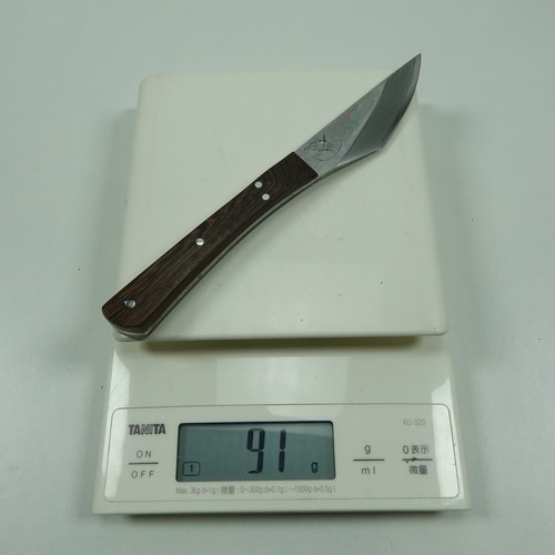 Japanese Knives Kiridashi Damascus Wood Leather Knife Japan 25000Jpy #541 - Bild 15 von 17