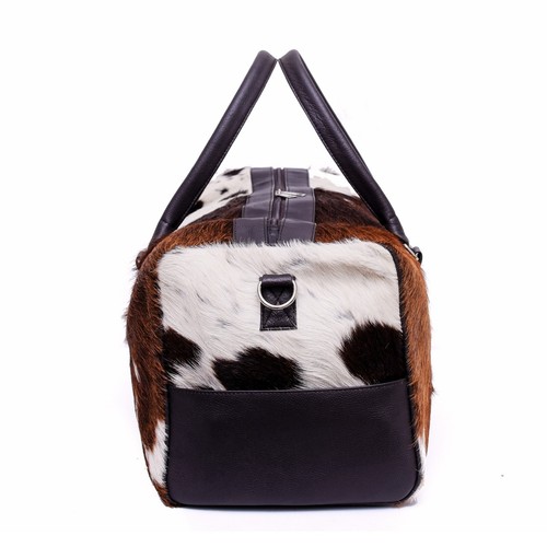 Borsone in pelle di mucca taglia grande unisex borsa da viaggio unica in pelle palestra weekend - Foto 4 di 6
