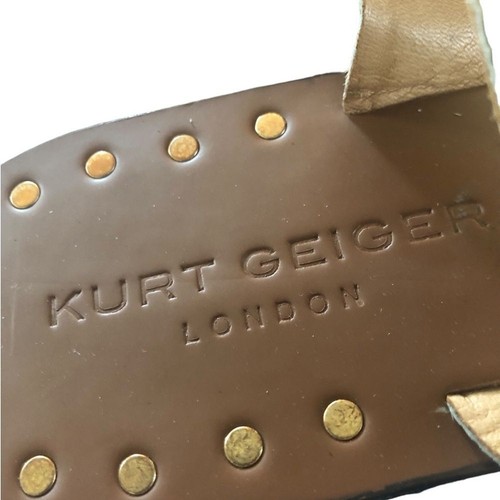 Kurt Geiger London KG Calf Hair Square Toe Thong Sandal Leopard Sz 38 EU/8 US - Picture 4 of 5
