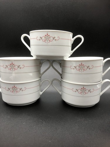 San Remo West Germany BonApart 5 Two Handled Soup Mugs Bavaria Spulmaschinenfest - Picture 3 of 5
