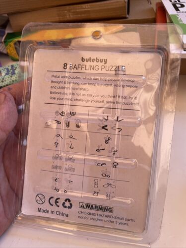 16 Pcs Metal Wire Puzzle Toy Brain Teaser Game Mind IQ Test Magic Ring Kids N25 - Picture 4 of 5