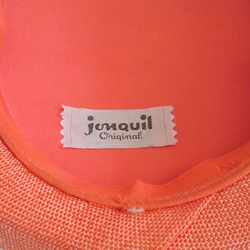 Vintage Jonquil Original Women Schoolgirl Hat Orange Raffia Straw Sailor Hat - Picture 7 of 9