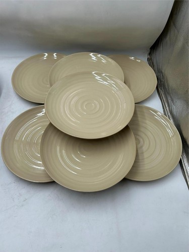7) 222 FIFTH CRAFT 12" CHOP PLATES BEIGE **READ**