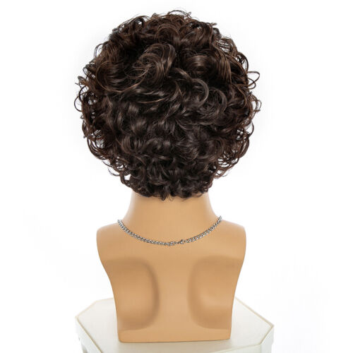 Men's Dark Brown Short Curly Wig Cosplay Party Natural Synthetic Full Hair Wig - Picture 5 of 8
