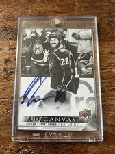 Oliver Bjorkstrand IP Signed Black & White Canvas Card Psa Dna Coa Blue Jackets