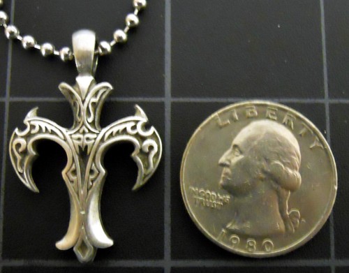 Tribal Kreuz Halskette Gothic Anhänger Edelstahl Kugelkette Neu Goth Krappen - Bild 2 von 10