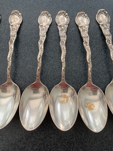 Antique Sterling Silver Teaspoons Six - Picture 3 of 10
