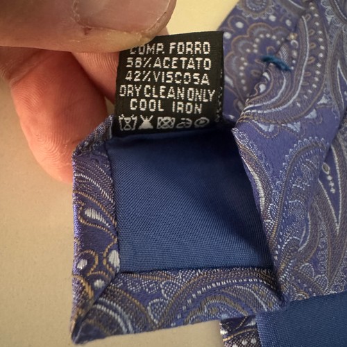 Hugo Boss Tie Men's Purple Paisley 100% Silk Necktie Handmade In Italy - Picture 7 of 9