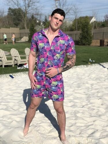Zesties Ginkgo Male Romper - Size Large Purple