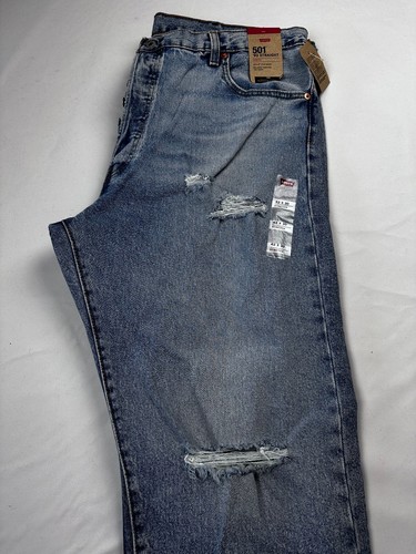 Levi's 501 '93 Straight Original Fit Stretch Worn Look Jeans Size: W42 X L30 - Picture 2 of 4