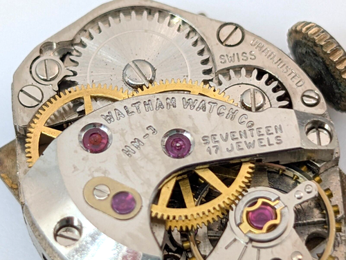 Vintage WALTHAM HM3 Incabloc 17 Jewels Ladies 15mm Watch Movement PARTS REPAIR - Picture 4 of 12