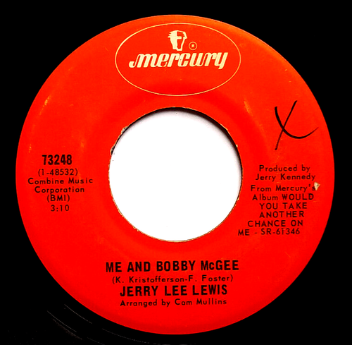 JERRY LEE LEWIS - Me And Bobby McGee - Vinyl 45rpm Mercury 73248 - Imagen 2 de 4