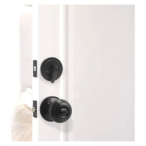 Perilla de puerta de entrada con juego de cerradura de cerrojo - Paquete combinado de 3 llaves - ORB / SN - Imagen 7 de 8