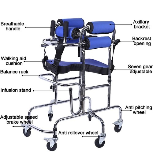 Walkers Disabled Children Cerebral Palsy Disabled Kids Walker Six Wheel anti Til - Picture 4 of 8
