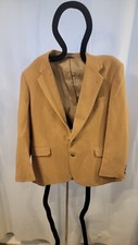 Vintage 100 Camel Hair Sport Coat Blazer Jacket Mens Size 44R, Tan Beige